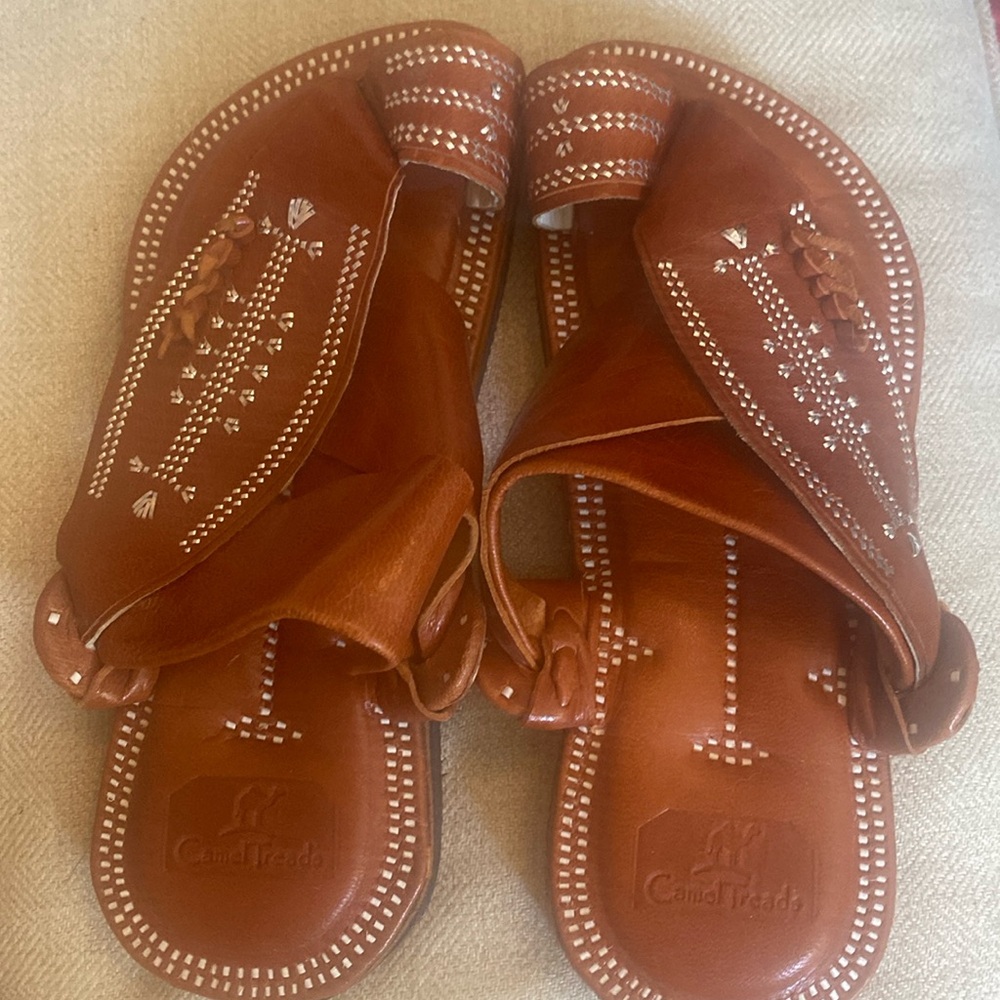 Camel treads Leather Handmade Arabian womens Sandals size 8